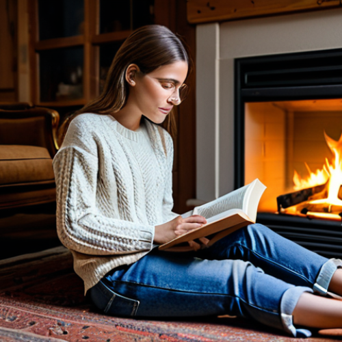 Cozy Evening in a Traditional Home**

"A warm, inviting living room in a rustic countryside home during twilight. A woman, fully clothed in a comfortable sweater and jeans, is reading a book by the fireplace. Soft, diffused light fills the room, casting shadows on the wooden furniture and woven rugs. Safe for work, appropriate content, fully clothed, professional, modest, family-friendly, perfect anatomy, correct proportions, natural pose, well-formed hands, proper finger count, natural body proportions, high quality, detailed."

**